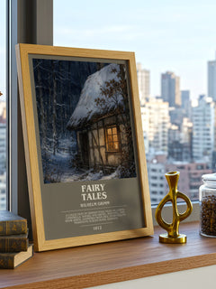 Fairy tales bookish print framed by window – literary home decor