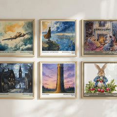 Rapunzel literary art print colour and style options – Wilhelm Grimm book art