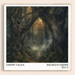 Grimm Tales literary book poster by Wilhelm Grimm – framed literary art print