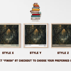 Grimm Tales literary print in frame leaning in hallway – childrens wall art
