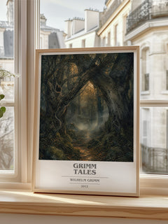 Grimm Tales book cover poster colour and style options – Wilhelm Grimm book art