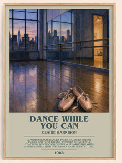 Dance While You Can bookish book poster by Claire Harrison – framed literary art print