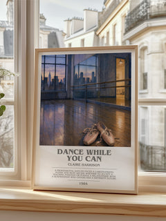 Dance While You Can bookish poster colour and style options – Claire Harrison book art