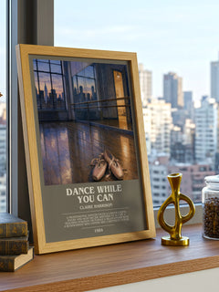Dance While You Can bookish print framed by window – literary home decor