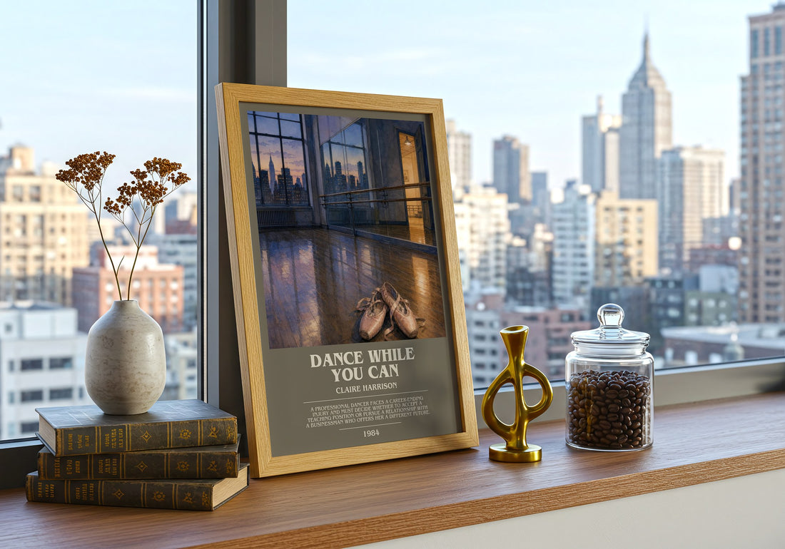Dance While You Can bookish print framed by window – literary home decor