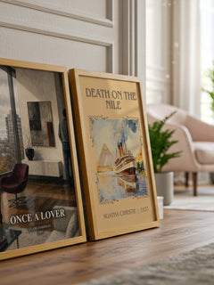 Once a lover watercolour print framed by window – literary home decor