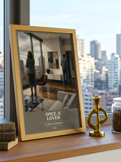 Once a lover book cover print framed by window – literary home decor