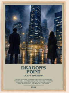 Dragon's Point bookish book poster by Claire Harrison – framed literary art print