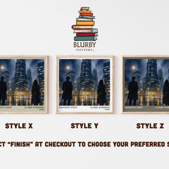 Dragon's Point literary print in frame leaning in hallway – literary fiction wall art