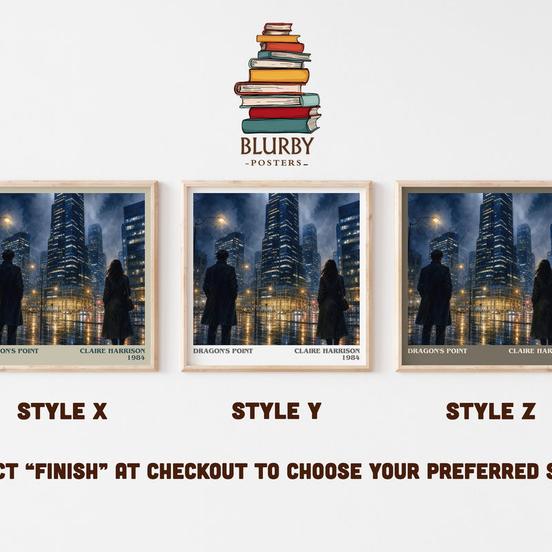 Dragon's Point literary print in frame leaning in hallway – literary fiction wall art
