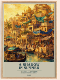A Shadow in Summer book cover book poster by Daniel Abraham – framed literary art print