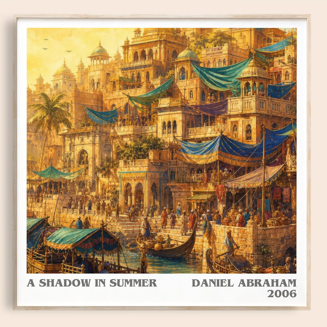 A Shadow in Summer literary book poster by Daniel Abraham – framed literary art print