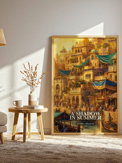 A Shadow in Summer watercolour print in frame leaning in hallway – fantasy wall art