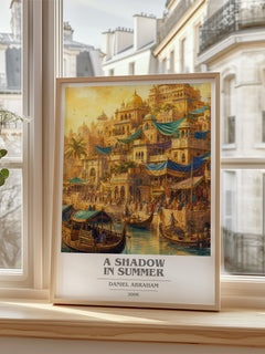A Shadow in Summer book cover poster colour and style options – Daniel Abraham book art