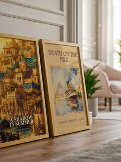 A Shadow in Summer watercolour print framed by window – literary home decor