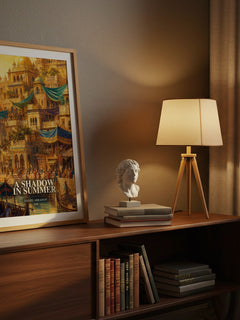 A Shadow in Summer watercolour print on bookshelf – Daniel Abraham fan gift