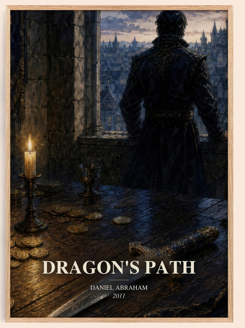 Dragon's Path watercolour book poster by Daniel Abraham – framed literary art print