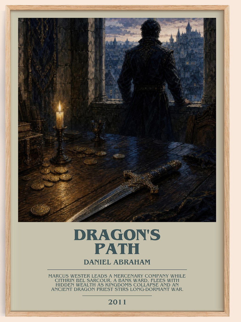 Dragon's Path bookish book poster by Daniel Abraham – framed literary art print