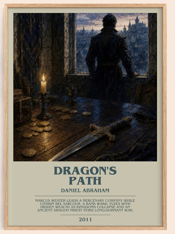 Dragon's Path bookish book poster by Daniel Abraham – framed literary art print