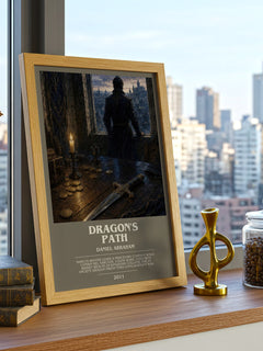 Dragon's Path bookish print framed by window – literary home decor
