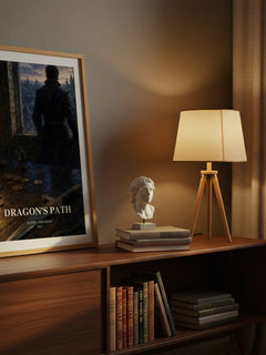 Dragon's Path watercolour print on bookshelf – Daniel Abraham fan gift