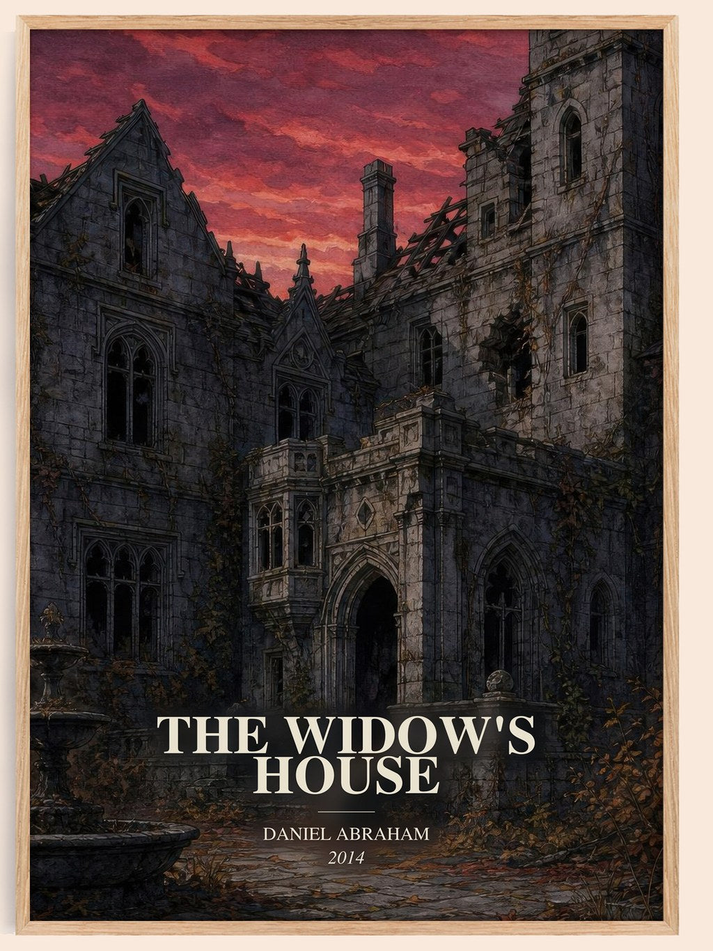 The widow's house watercolour book poster by Daniel Abraham – framed literary art print