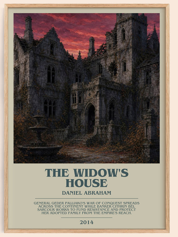 The widow's house bookish book poster by Daniel Abraham – framed literary art print
