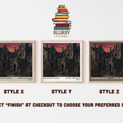 The widow's house literary print in frame leaning in hallway – horror wall art