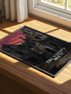 The widow's house watercolour book poster framed on wall – horror wall art