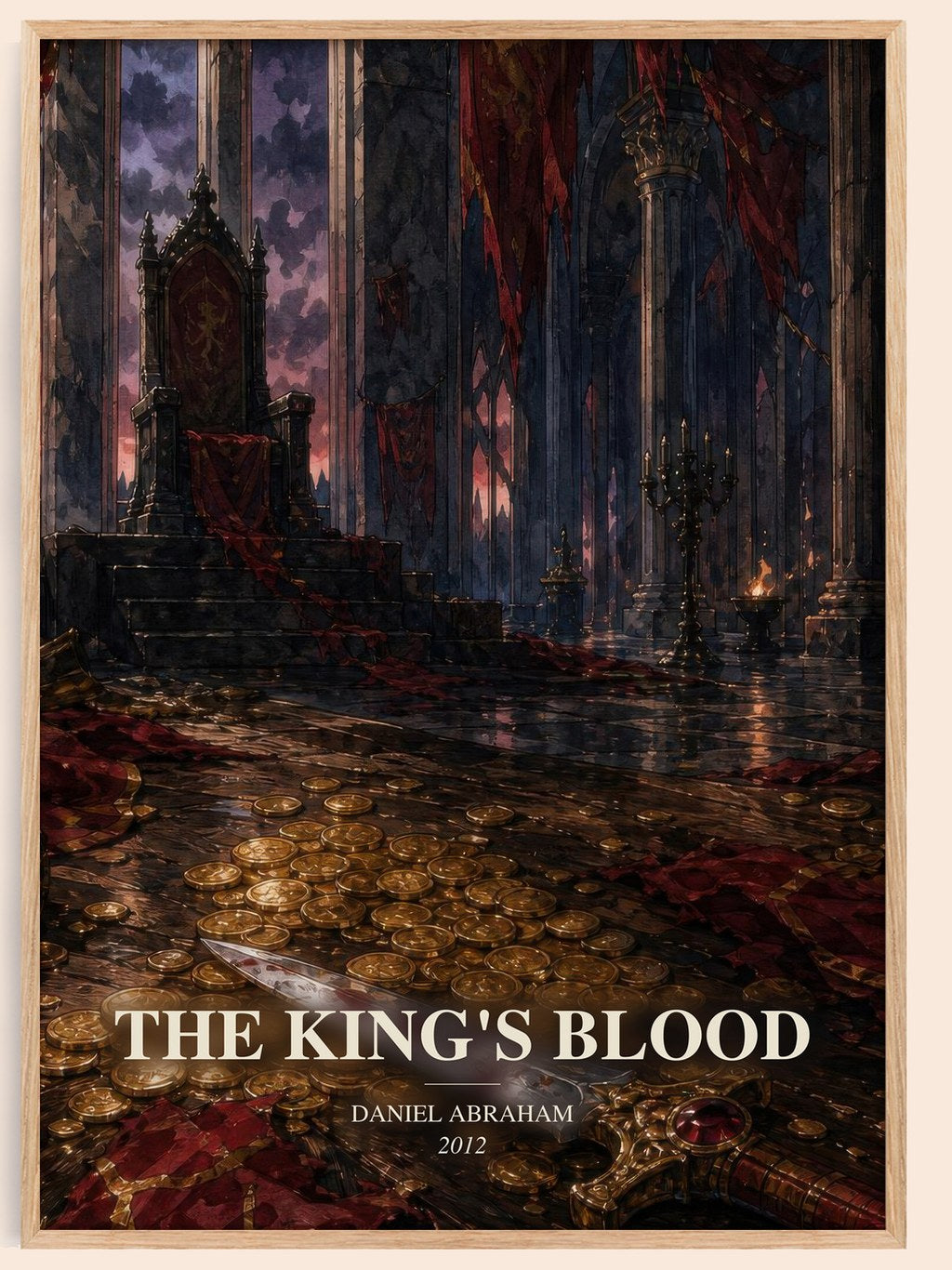 The king's blood watercolour book poster by Daniel Abraham – framed literary art print