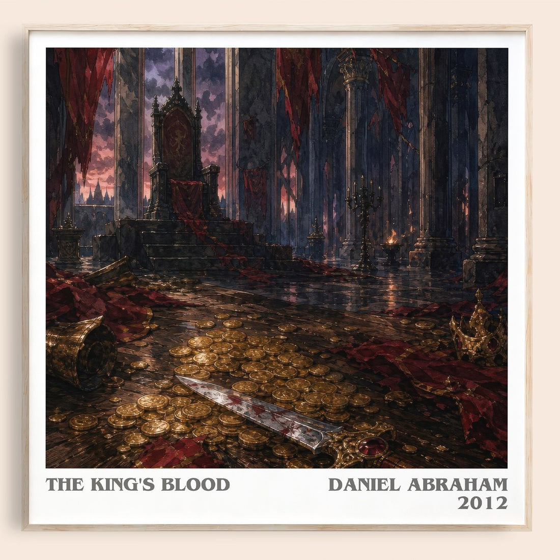 The king's blood literary book poster by Daniel Abraham – framed literary art print