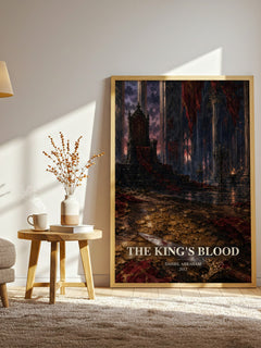 The king's blood watercolour print in frame leaning in hallway – fantasy wall art