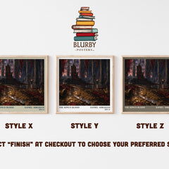 The king's blood literary print in frame leaning in hallway – fantasy wall art