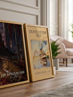 The king's blood watercolour print framed by window – literary home decor
