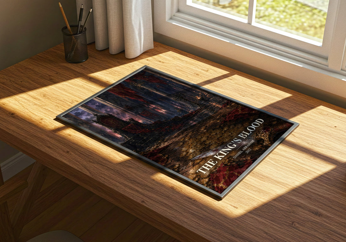 The king's blood watercolour book poster framed on wall – fantasy wall art