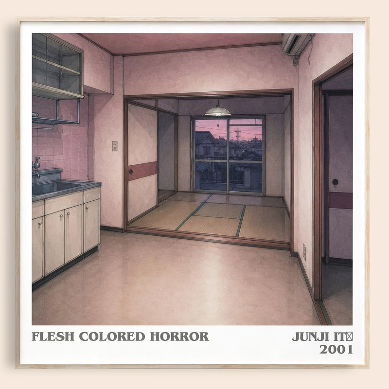 Flesh Colored Horror literary book poster by Junji Itō – framed literary art print