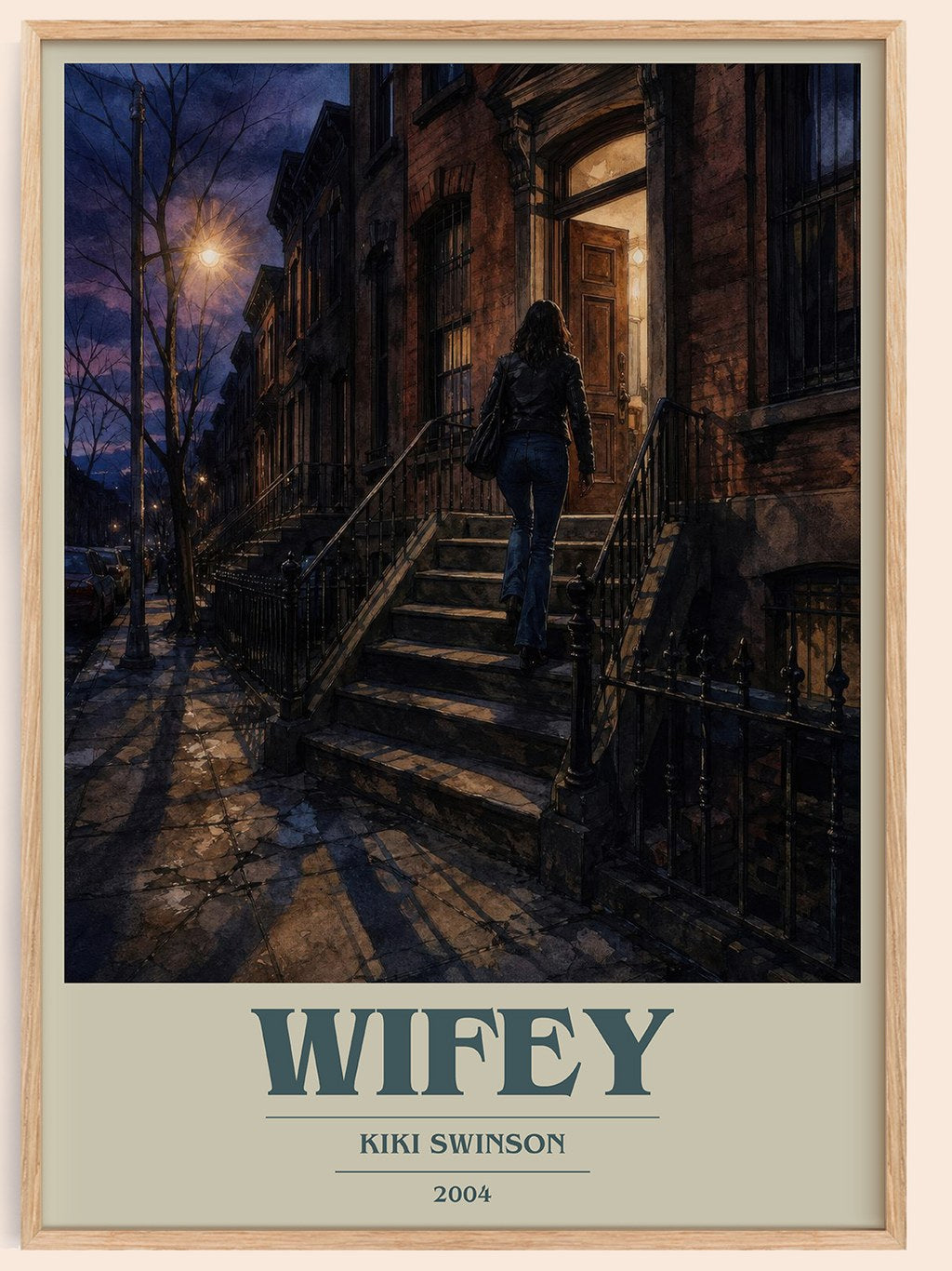 Wifey book cover book poster by Kiki Swinson – framed literary art print