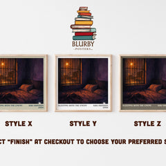 Sleeping with the enemy literary print in frame leaning in hallway – crime wall art