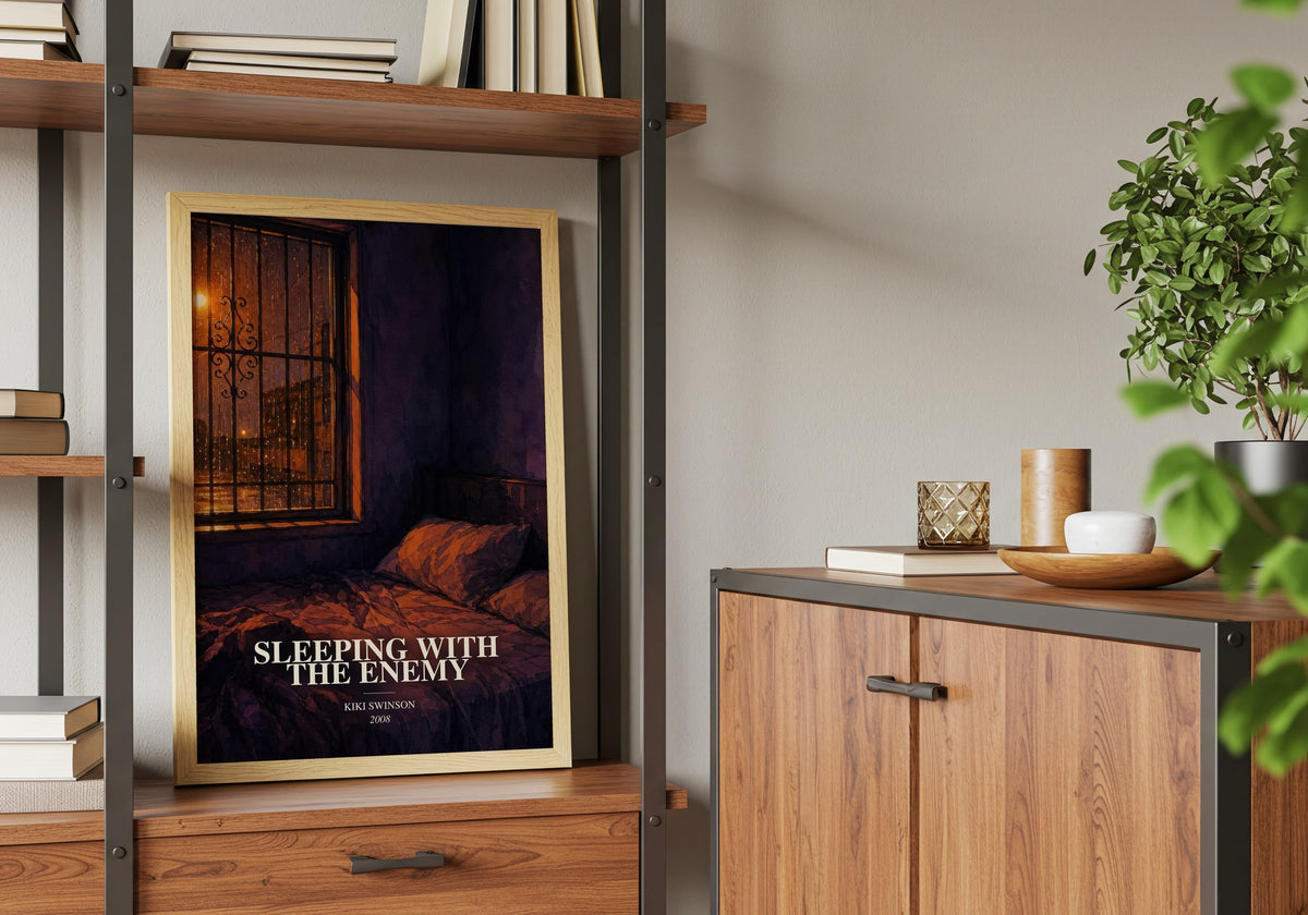 Sleeping with the enemy book watercolour illustration paper finish options – matte satin gloss