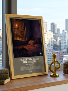 Sleeping with the enemy bookish print framed by window – literary home decor