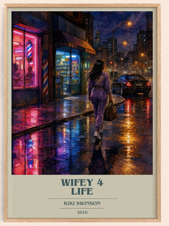 Wifey 4 life book cover book poster by Kiki Swinson – framed literary art print