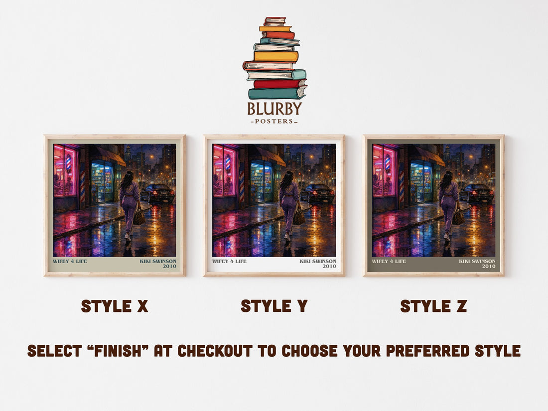 Wifey 4 life literary print in frame leaning in hallway – contemporary fiction wall art (mockup)