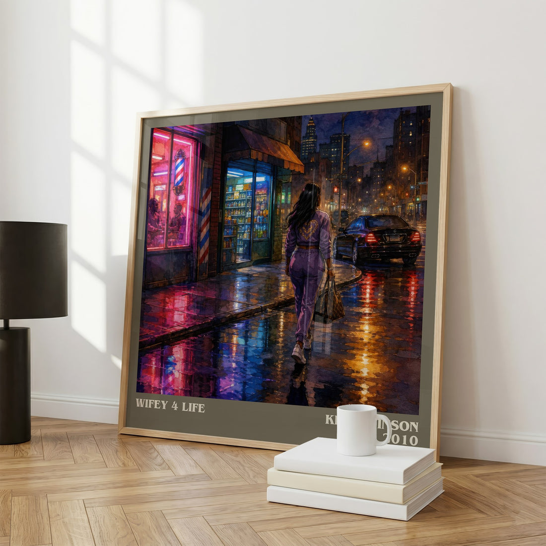 Wifey 4 life literary print framed by window – literary home decor