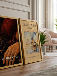 I'm Still Wifey watercolour print framed by window – literary home decor