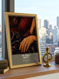 I'm Still Wifey book cover print framed by window – literary home decor