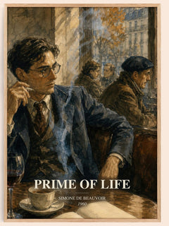 Prime of Life watercolour book poster by Simone de Beauvoir – framed literary art print