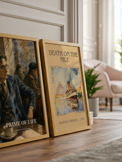 Prime of Life watercolour print framed by window – literary home decor