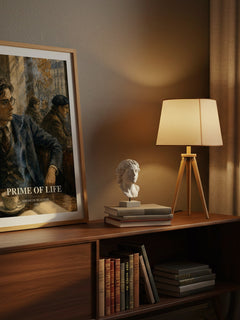 Prime of Life watercolour print on bookshelf – Simone de Beauvoir fan gift