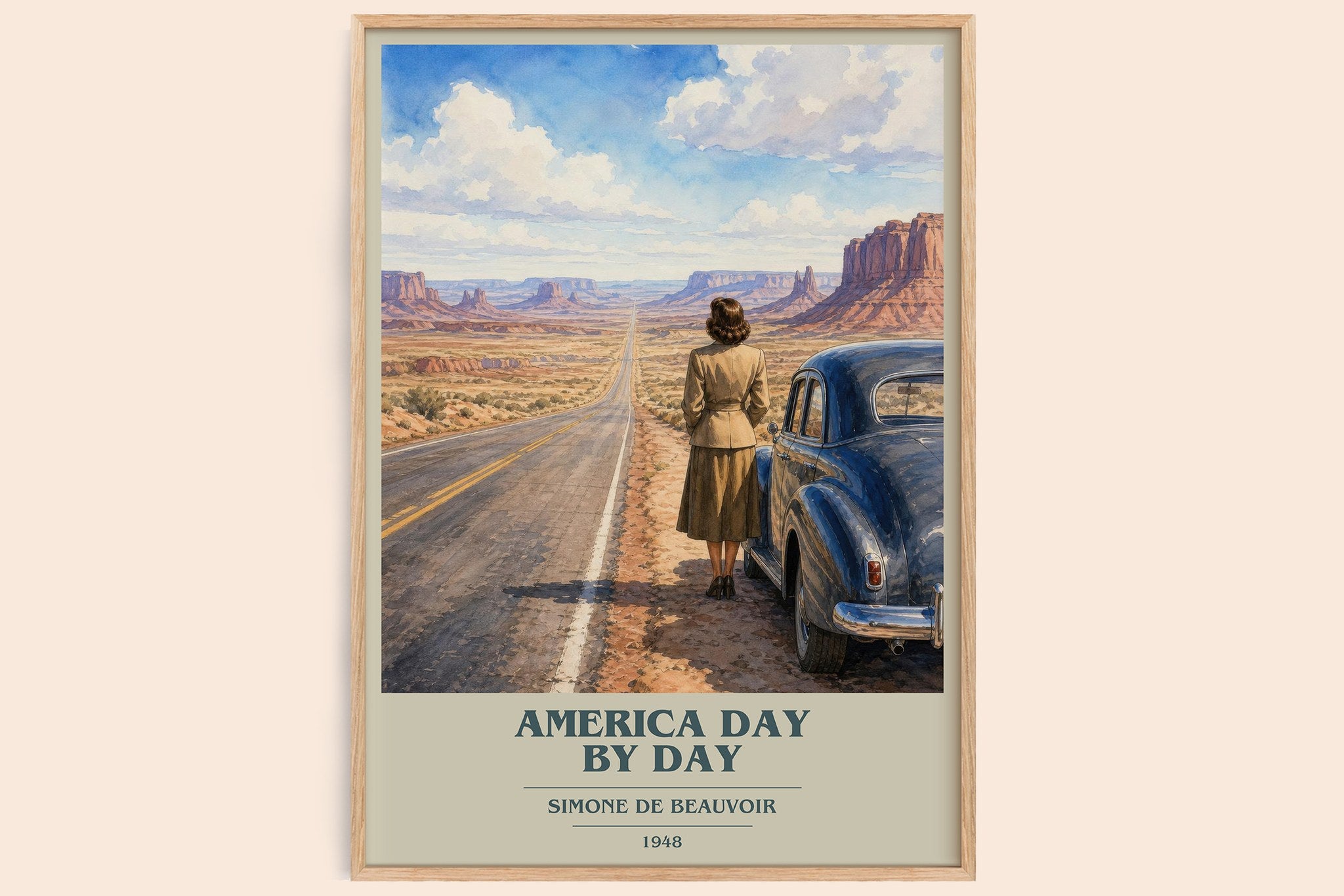 America Day by Day Book Cover Poster by Simone de Beauvoir