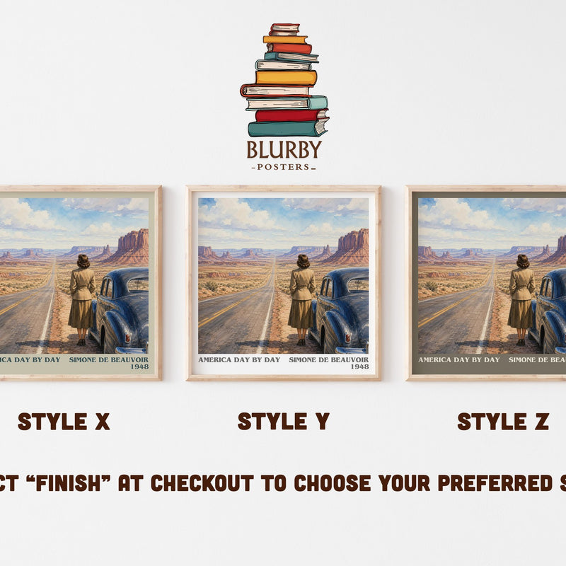 America Day by Day literary print in frame leaning in hallway – memoir wall art